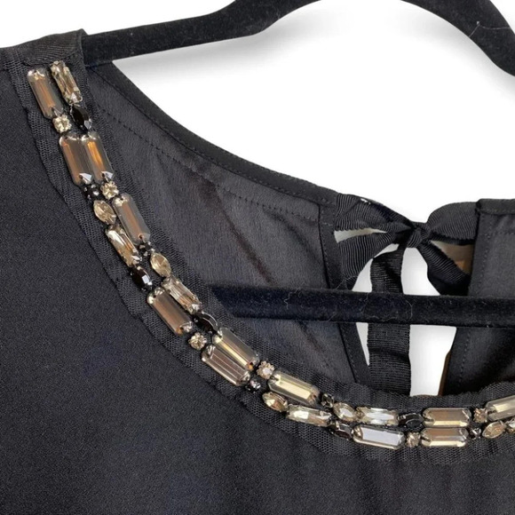 Fenn Right Manson Studio Black Jeweled  Blouse - Picture 4 of 10